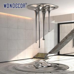 China Silvery Stainless Steel Wall Sculpture Water Drop Sculpture 170cm wholesale
