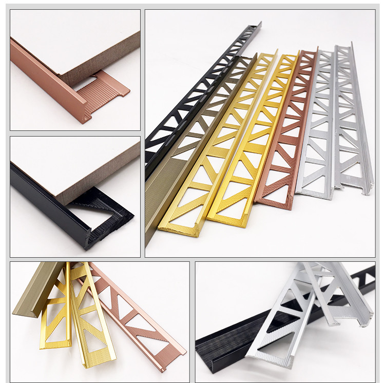 Mill Finished Aluminum Tile Trim 2.4m Length , ODM Tile Aluminium Corner Trim