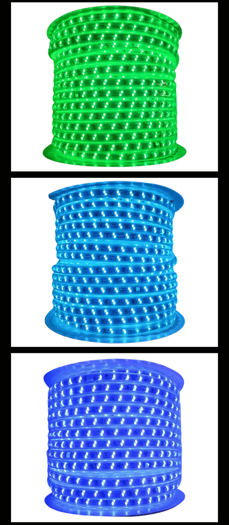 Lighting Solutions 110V/220V LED Strip Light 100m/roll With Connector Customize Length