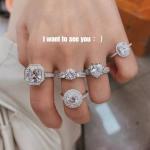 Wedding Moissanite Diamond Ring 925 Sterling Silver Cubic Zirconia Band Ring