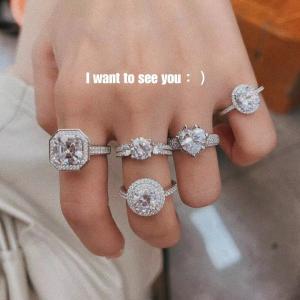 China 3.5G 925 Sterling Silver Wedding Rings With Diamonds Zircon wholesale