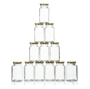 China BPA Free Transparent 200ml Square Glass Jars With Lid wholesale