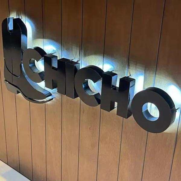 Snow Logo Wall Sign Metal 3D Stainless Steel LED Backlit Letter Signboard for