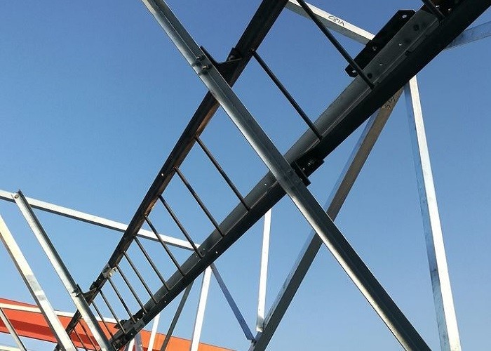Telecom 40 Meter Wireless Cell Tower , 4 Angle Steel Iron Self Supporting Lattice Tower