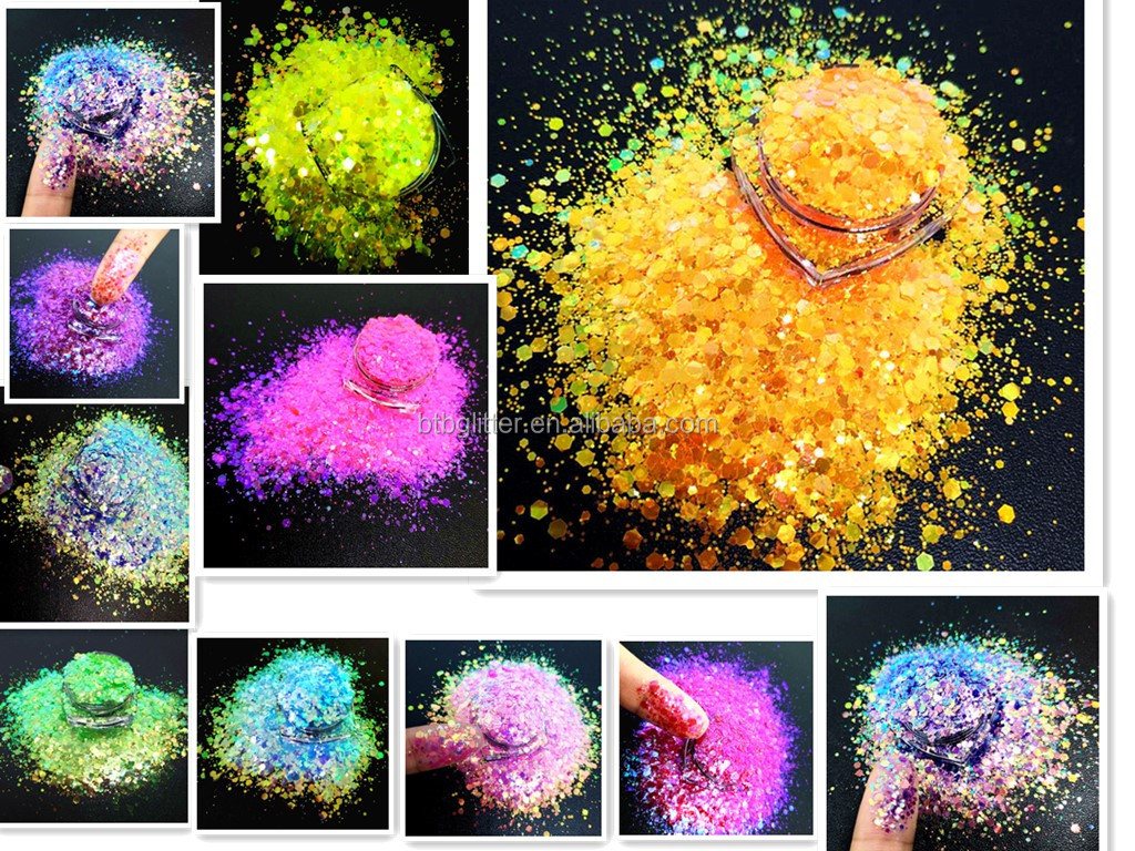 Polyester Bright Rainbow Candy Sparkle Mixes Shapes Chunky Glitter Confetti Customized for Your Requirements