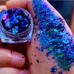 Get the Perfect Eye Makeup Look with Excellent Nail Art Effect Chameleon Flakes