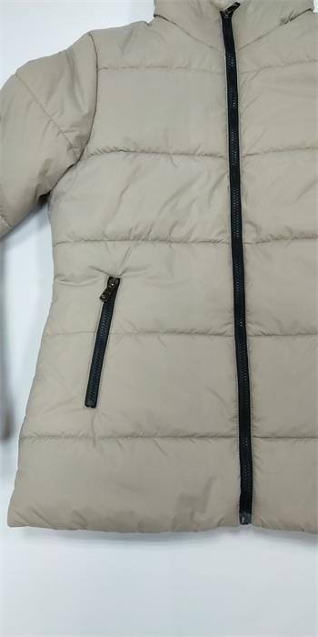 Zipper Ladies Hooded Padded Jackets Womens Quilted Coat With Fur Hood Detachable