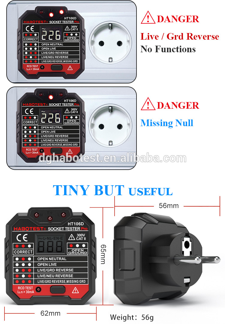 250V Check Plug Socket Tester