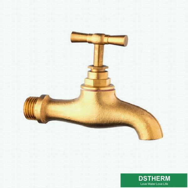 Original Brass Color Garden Tap Simple Design Brass Ball Bibcock Valve Brass Tap