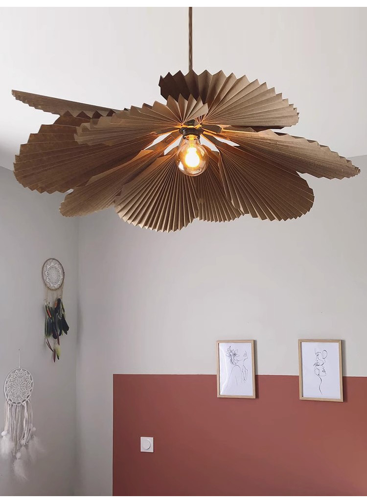 Wabi-sabi Paper Ceiling Lamp Living Room Shop Led Ceiling Chandelier Kitchen Island Pendant Lights(WH-AP-580)