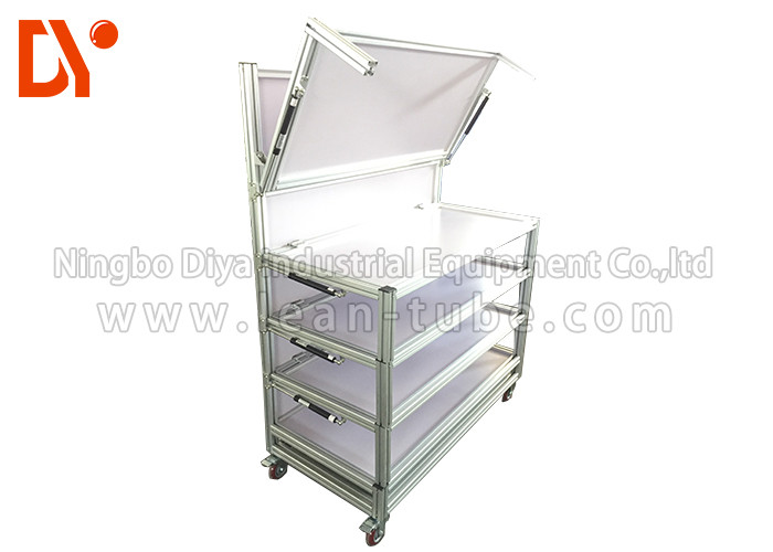 Aluminium Profile Tool Storage Cart , Easy Assemble Metal Tool Cart