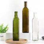 Green Glass Round Olive Oil Bottle With Lid Olive Oil Bottle with Logo