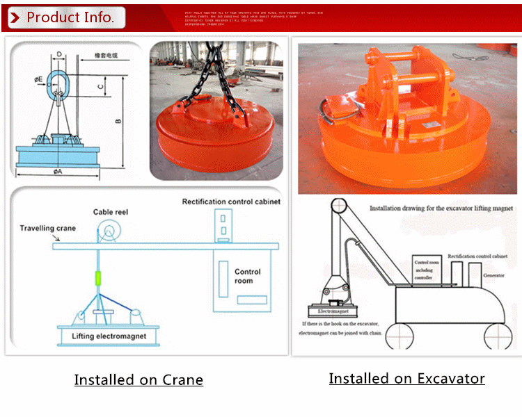 Transporting Ingots Circular Lifting Magnet Powerful Deep Magnetic Field Design