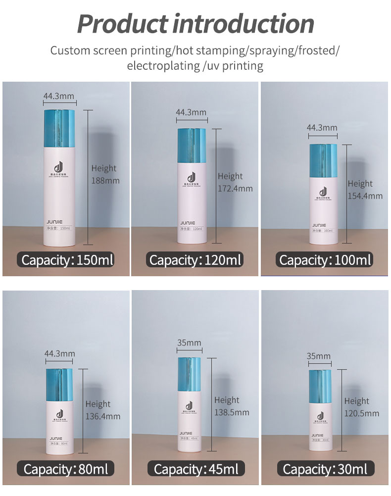 PETG Green Pump Bottle Cosmetic Empty Body Spray Bottles 100ml