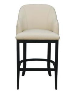 China Birch wood white pu upholstery barstool/counter stool with metal bars,fashion wooden barstool wholesale