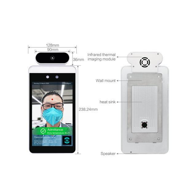 8 Inch aluminum body temperature face recognition vertical terminal