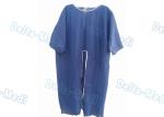 Comfortable Short Sleeve Disposable Patient Gowns , Blue Isolation Gowns CE