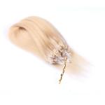 Micro Ring Loop Brazilian Clip In Weave Human Hair Blonde 613 Color Silky