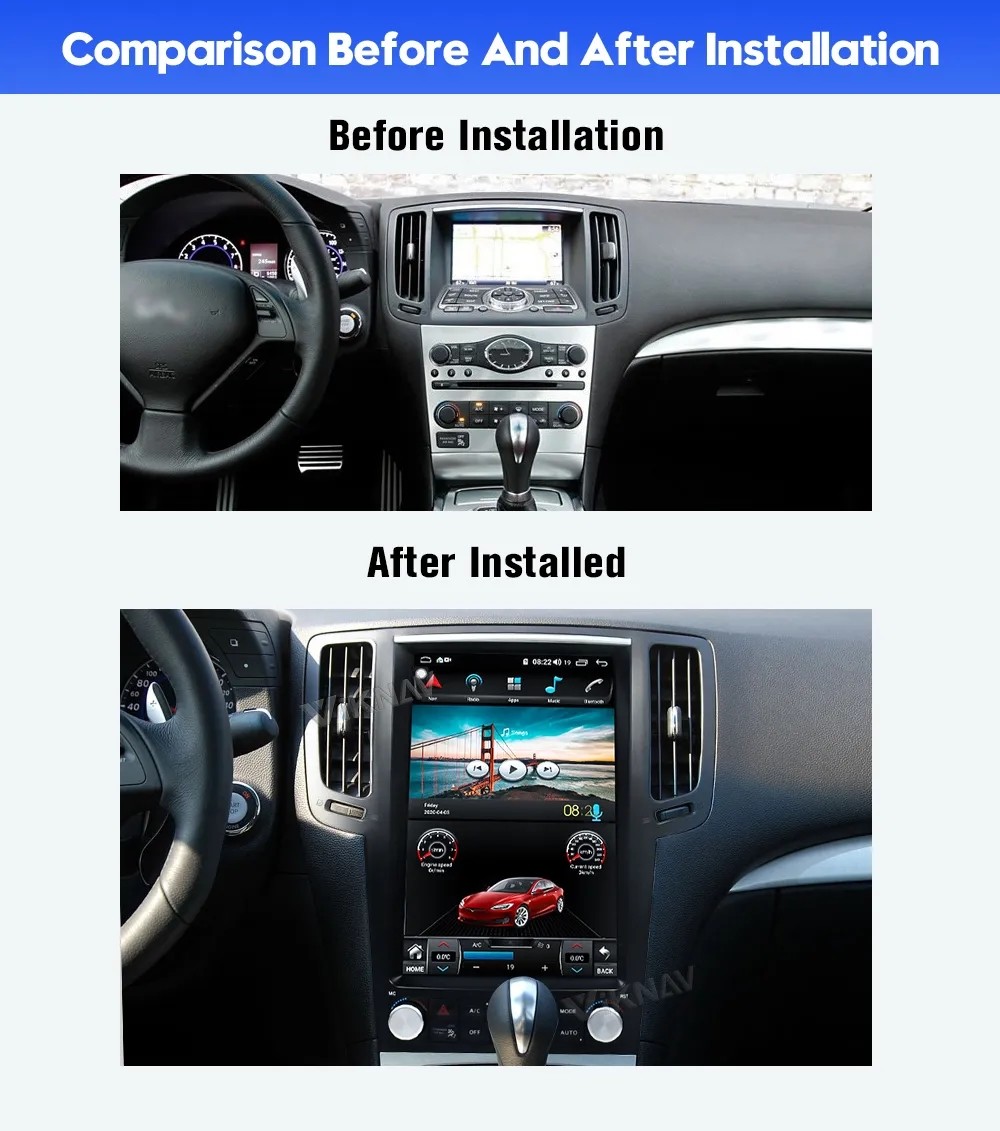 12.1 Inch Touch Screen Stereo For 2004-2015 Infiniti G25 G37 Navigation GPS Multimedia DVD Player Wireless Carplay 4G
