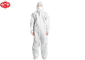 China Waterproof White Microporous Disposable Hooded Coveralls wholesale