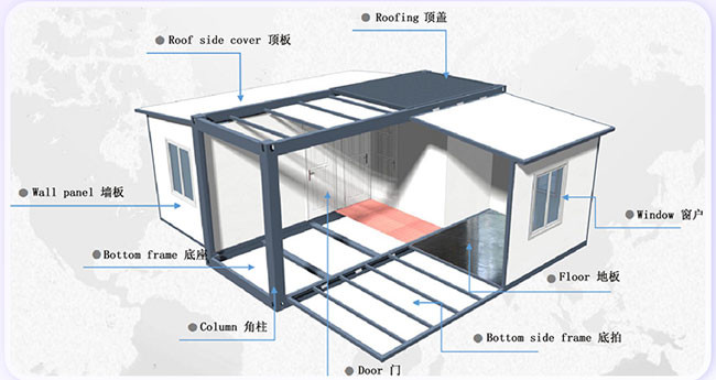 40ft Expandable Container House Portable For Residential / Commercial Applications