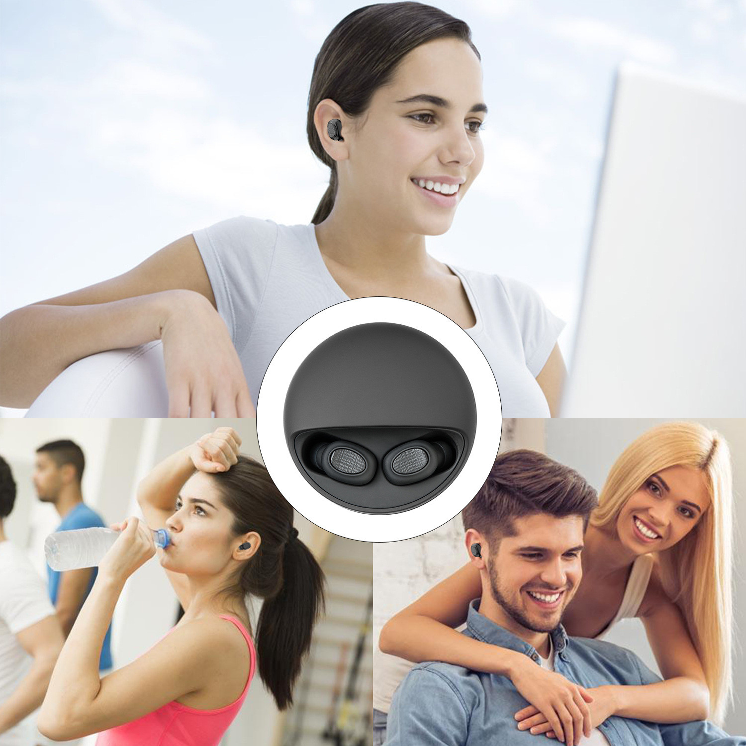 Cell Phone Bluetooth Headset Earpiece , Mono Bluetooth Earbud V5.0 20H-20kHz