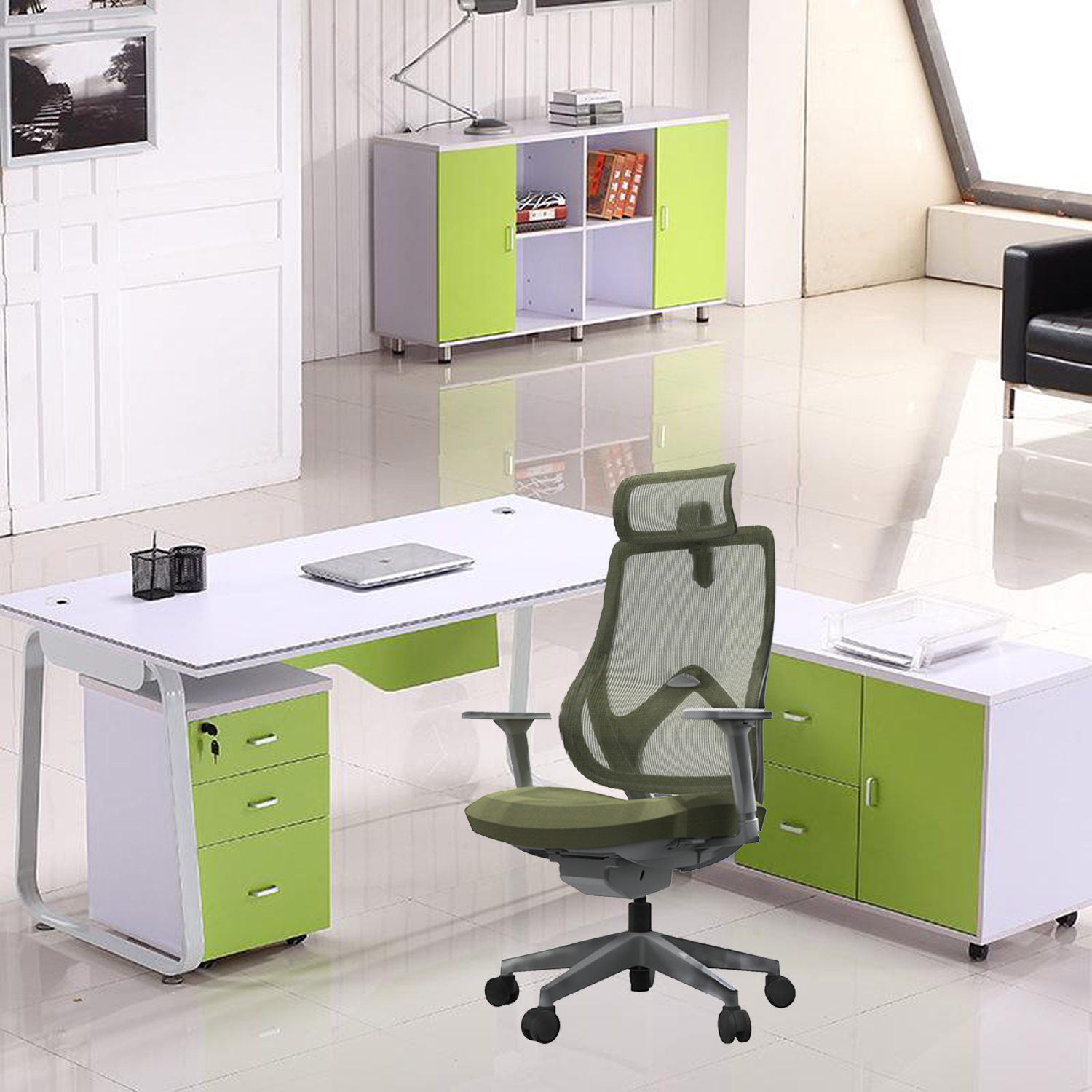 Drive-by-Wire Chassis Mechanism High Back Swivel Office Chair with Full Mesh Fabric