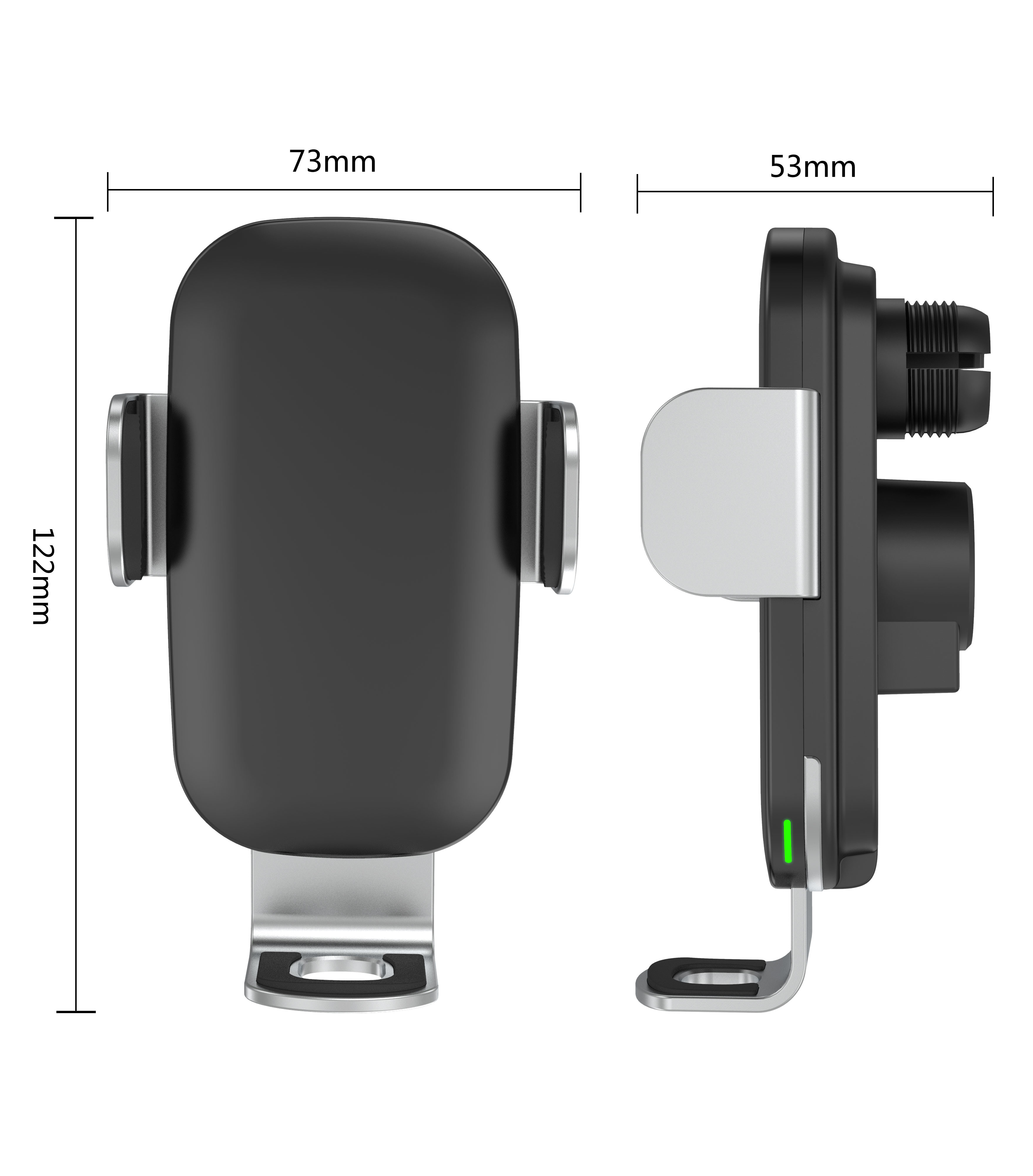 Silicon Rubber Coil QI Smart Sensor Wireless Charger Car Mount