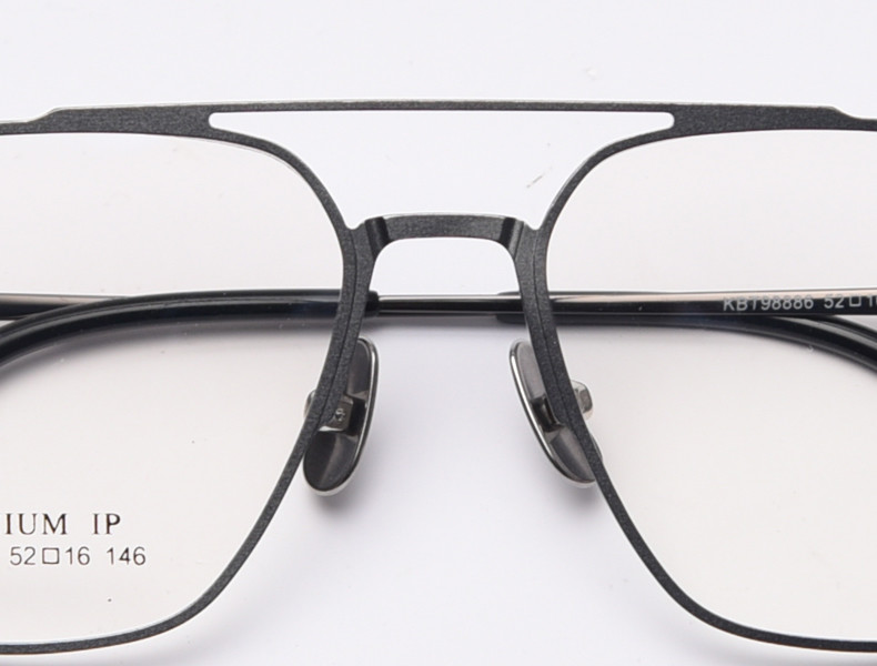 Vogue Double Bridge Square Metal Optical Glasses BSCI 136MM Plain Lens