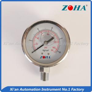 China Low Pressure Glycerin Pressure Gauge / Stainless Silicone Filled Pressure Gauge wholesale