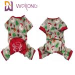 100% Velvet Fabric Dog Christmas Pajamas Customized Embroidered