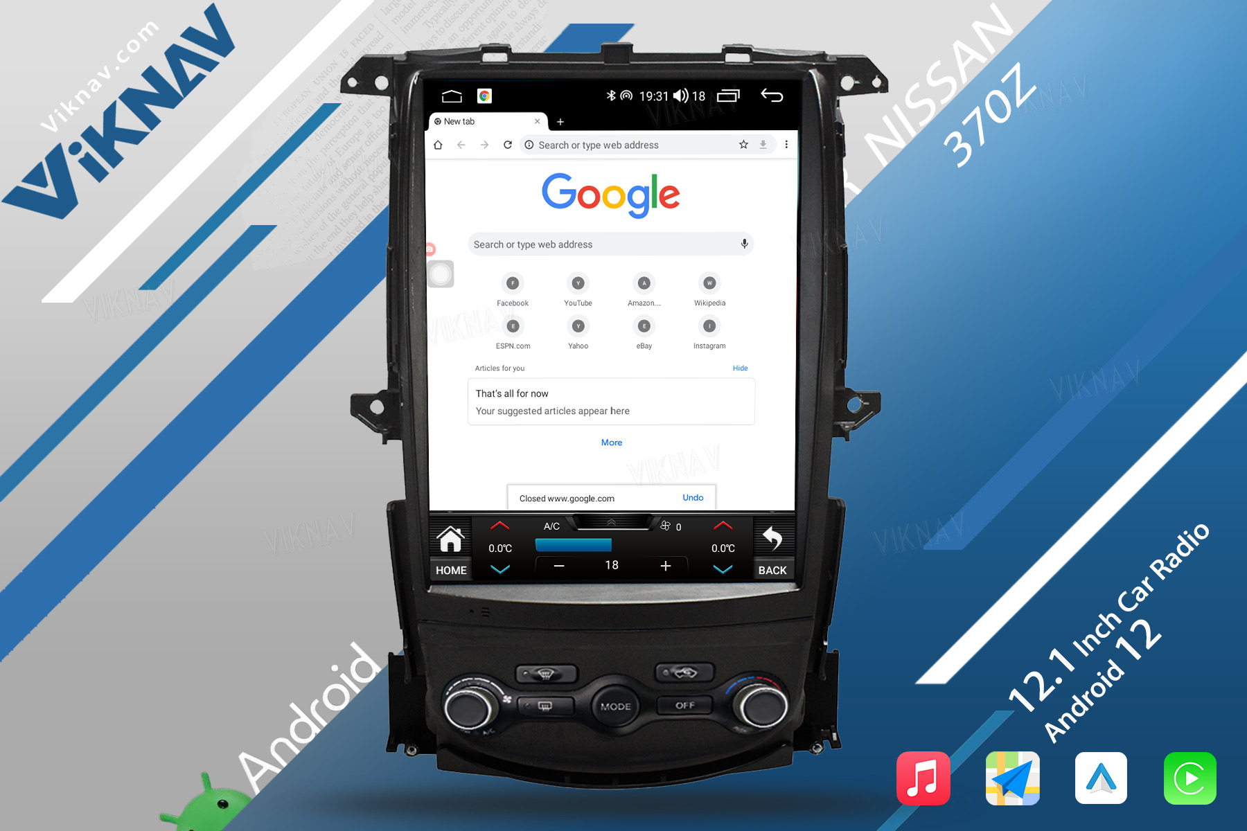 128GB 2008-2018 Nissan 370Z Head Unit Stereo Car Radio Replacemet 4G