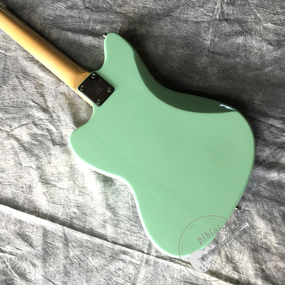 Customized Quality Electric Guitar in Light Green Color with White Hardware