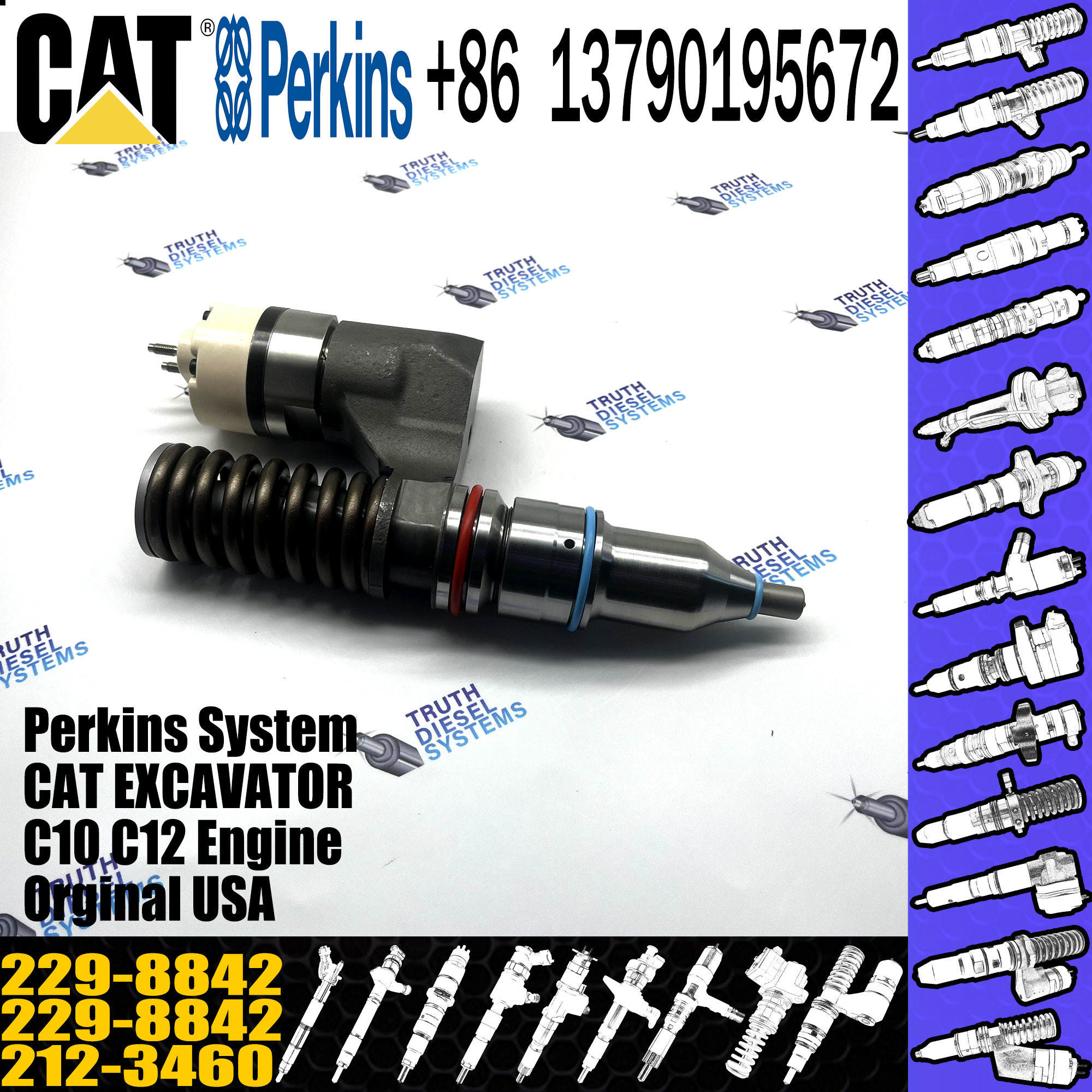 C12 Fuel Injector Assembly 223-5328 223-5327 212-3460 229-8842 10R-1814 10R-1256 10R-0960 10R-1003