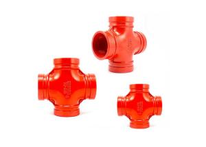 China Fireproof Ductile Iron Grooved Pipe Fittings 3 Inch Ductile Iron Pipe Cross wholesale