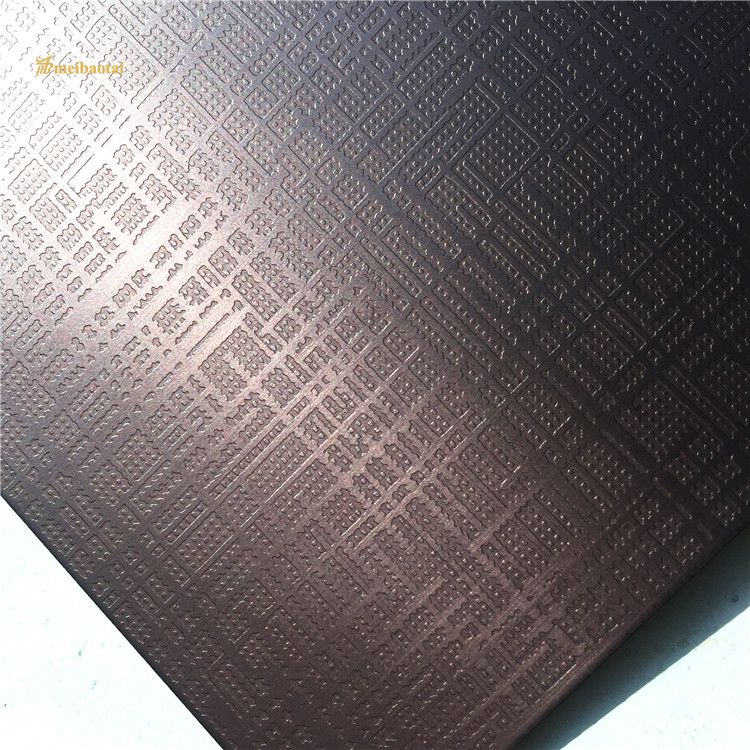 3m Etched Stainless Steel Sheet SUS304 SS Coloured Star Purple Pattern