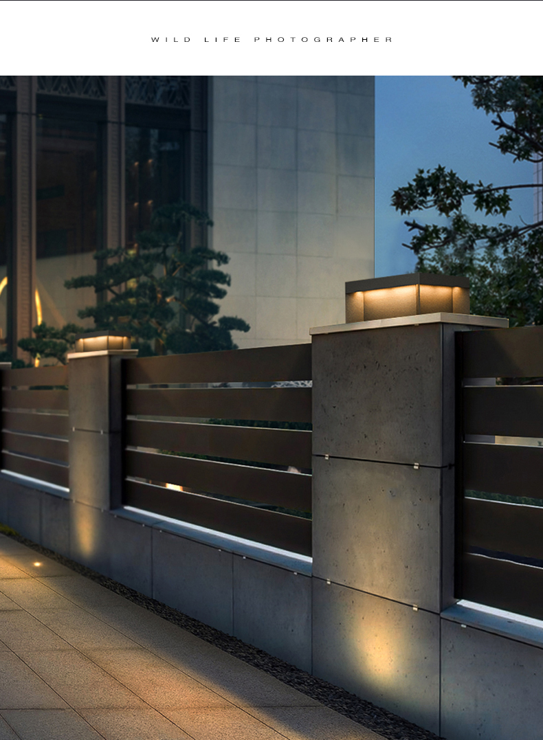 3000K Easy Install Stainless Steel Solar Pillar Light , Columns LED Outdoor Solar Lights