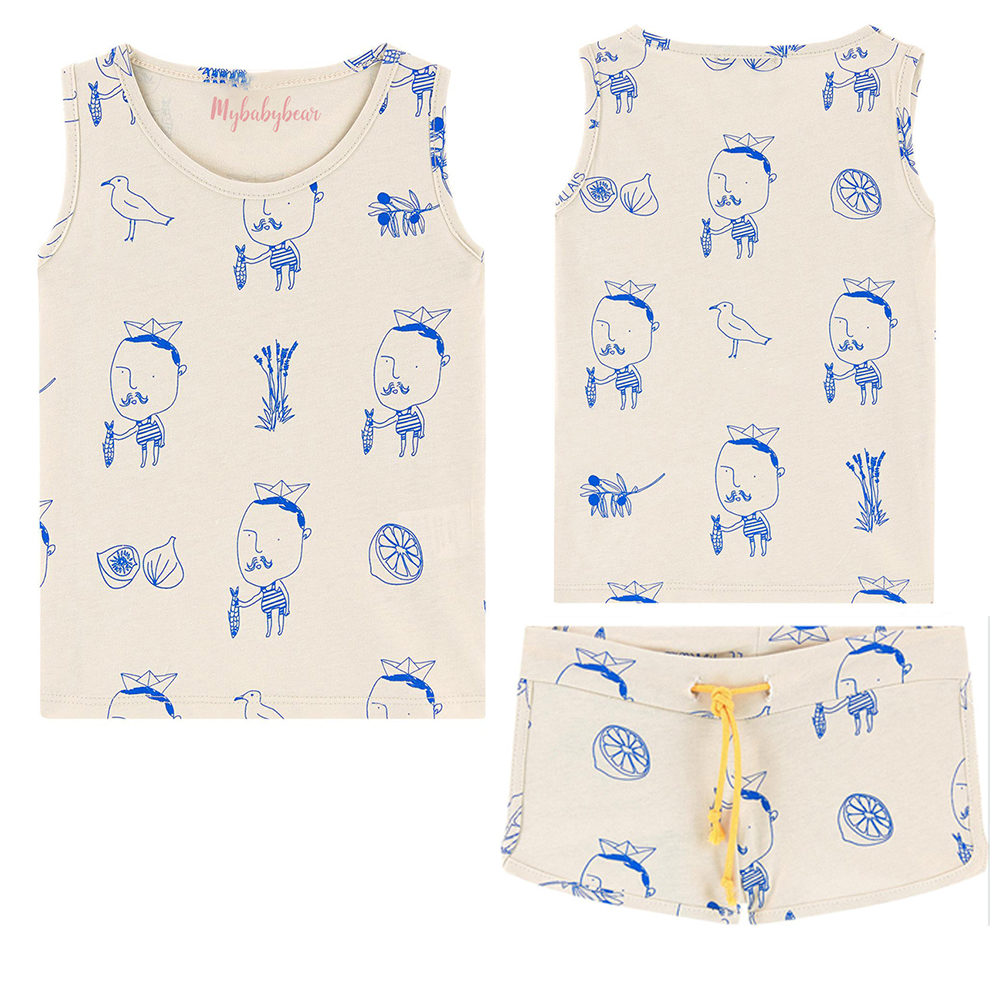 Factory Custom Printed 100% Cotton Baby Girls Boys Clothing sets Baby Clothing Sets for Summer