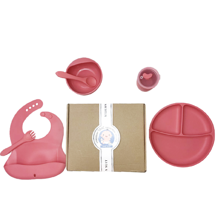 Modern Silicone Baby Feeding Set Bib And Plate Customized CPSIA CSPA Standard