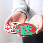 Heat Insulation 10cm Felt Christmas Themed Cup Mat