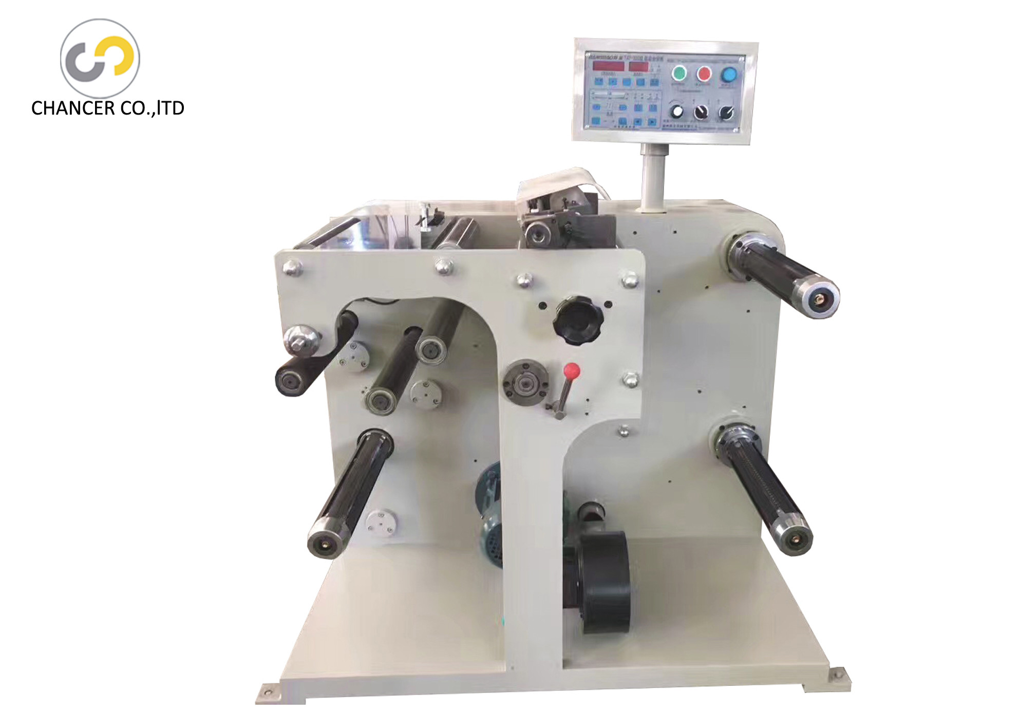 High speed blank adhesive label sticker slitting rewinding machine