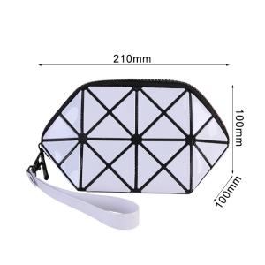 China Break Resistant Geometric Diamond Lattice PU Clutch Makeup Bag wholesale