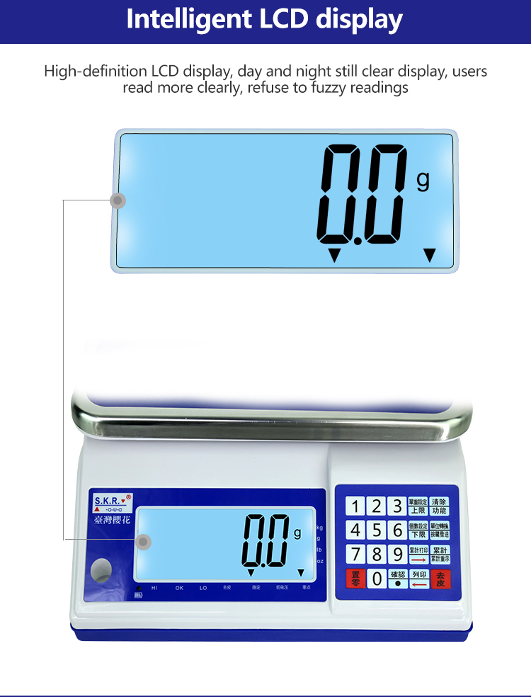 300 000 High Precision Multi-Equipment Industrial LCD Weighing Table Scale for Weighing