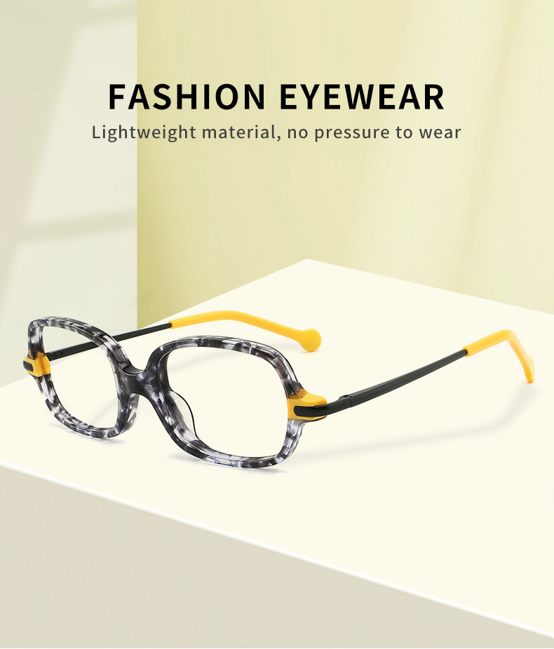 Customize Logo Acetate Frame Glasses Rectangle 4 Color Children Eye