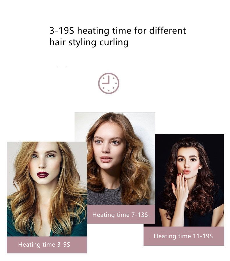 25W Ceramic Coated Auto Rotating Electric Hair Curler 30 Min