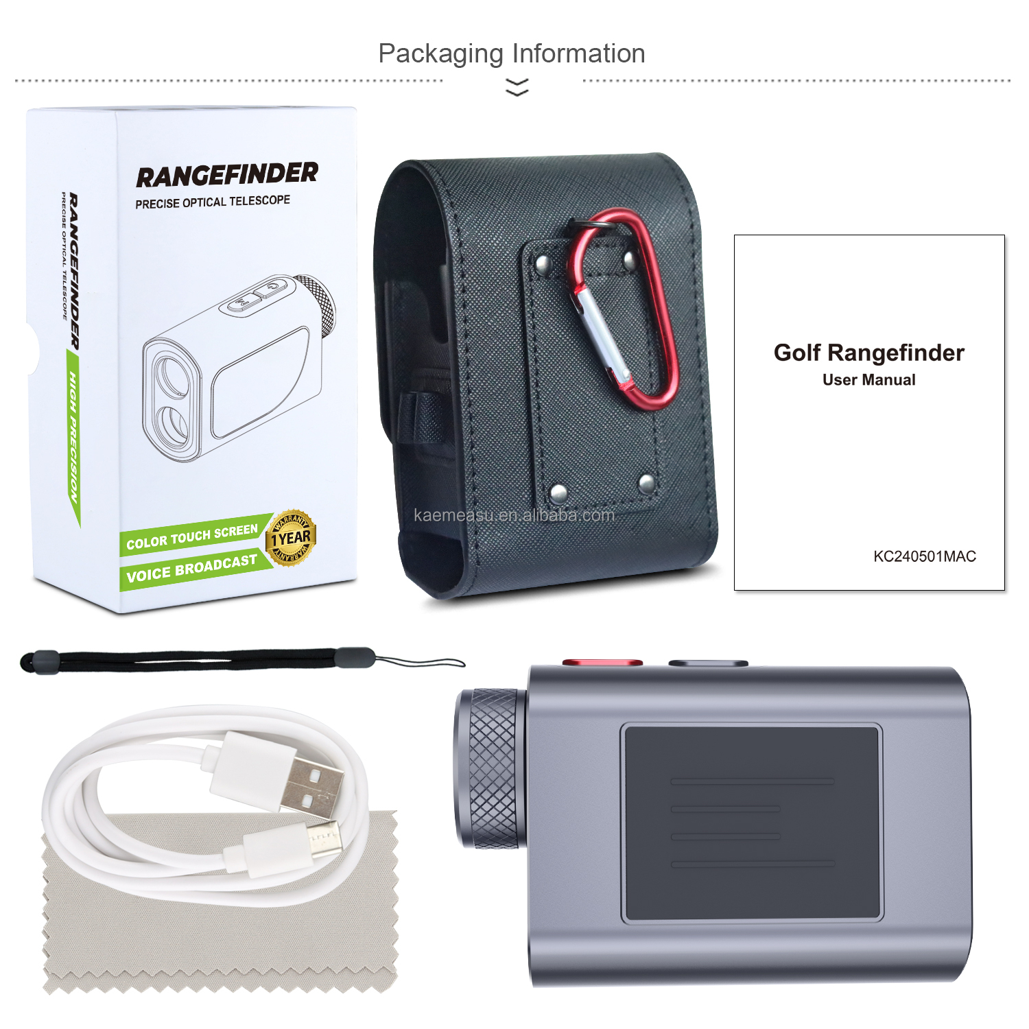Lightweight and Durable 600m Gray Golf Rangefinder for Outdoor Sports 223g 95*63*38mm