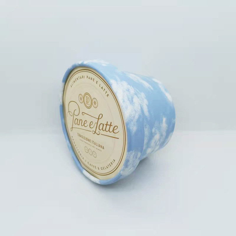 8.5oz 260ml Ice Cream Paper Cup With Lid Eco Friendly Take Away Containers