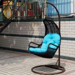 Outdoor Swing Hanging Chair Metal Rattan Mail Packing N for Backyard Swing and