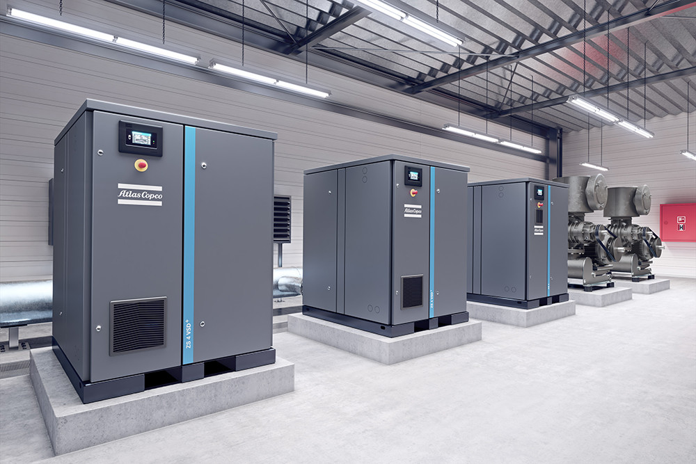 ZT55~750, ZT75~900VSD Oil Free Atlas Screw Air Compressor Aluminum Alloy Material