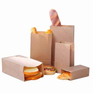 China 6 LB 5 LB Paper Snack Bags Grocery Brown Paper Bags Square Bottom wholesale
